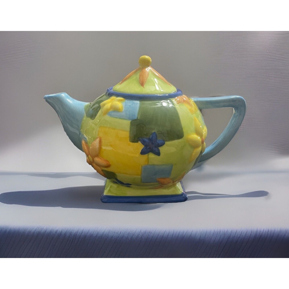 Vintage Oneida Kitchen Country‎ Bouquet Miniature China Teapot MODERN FLORAL